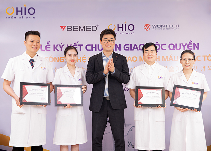 Thẩm mỹ OHIO tiếp nhận chuyển giao tổ hợp công nghệ điều trị mao mạch máu và sắc tố da từ Hàn Quốc - Phòng khám da liễu OHIO Thẩm mỹ OHIO tiếp nhận chuyển giao tổ hợp công nghệ điều trị mao mạch máu và sắc tố da từ Hàn Quốc