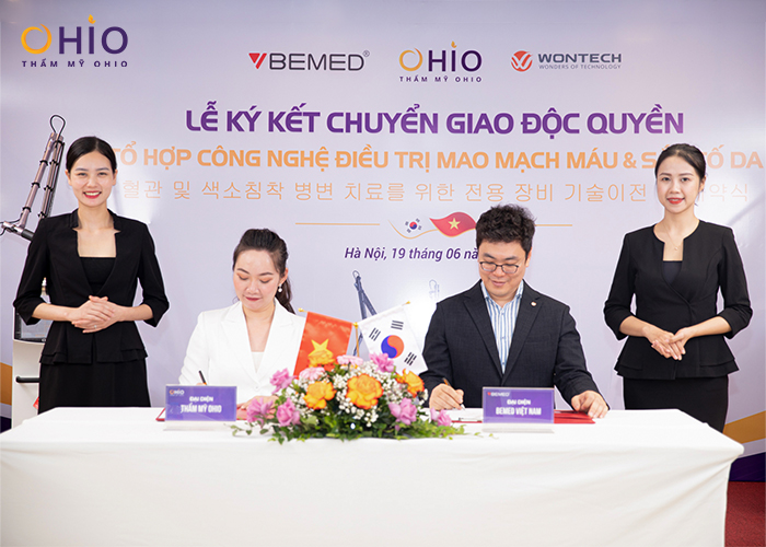 Thẩm mỹ OHIO tiếp nhận chuyển giao tổ hợp công nghệ điều trị mao mạch máu và sắc tố da từ Hàn Quốc - Phòng khám da liễu OHIO Thẩm mỹ OHIO tiếp nhận chuyển giao tổ hợp công nghệ điều trị mao mạch máu và sắc tố da từ Hàn Quốc