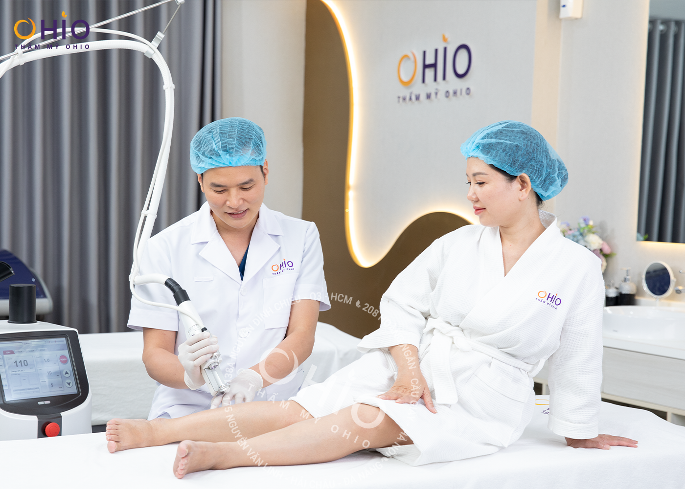Giải cứu đôi chân giãn mao mạch chằng chịt cho cô giáo Hồng Anh - Phòng khám da liễu OHIO Giải cứu đôi chân giãn mao mạch chằng chịt cho cô giáo Hồng Anh