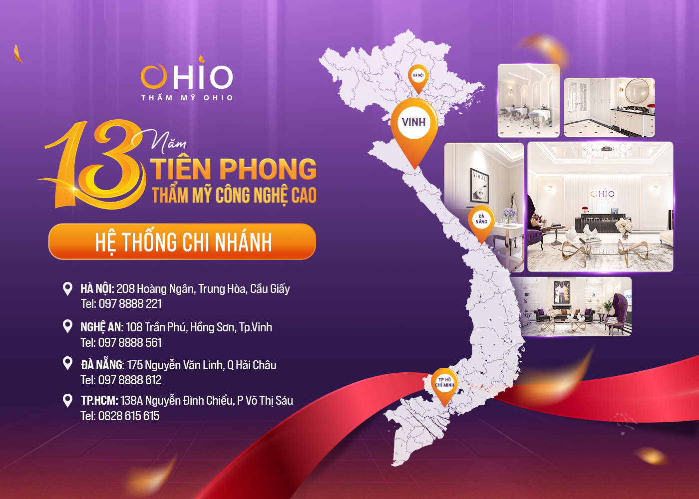 Thẩm mỹ OHIO khai trương chi nhánh thứ 4 tại Vinh, Nghệ An – Mừng hệ thống cơ sở phát triển rộng khắp 3 miền đất nước - Phòng khám da liễu OHIO Thẩm mỹ OHIO khai trương chi nhánh thứ 4 tại Vinh, Nghệ An – Mừng hệ thống cơ sở phát triển rộng khắp 3 miền đất nước