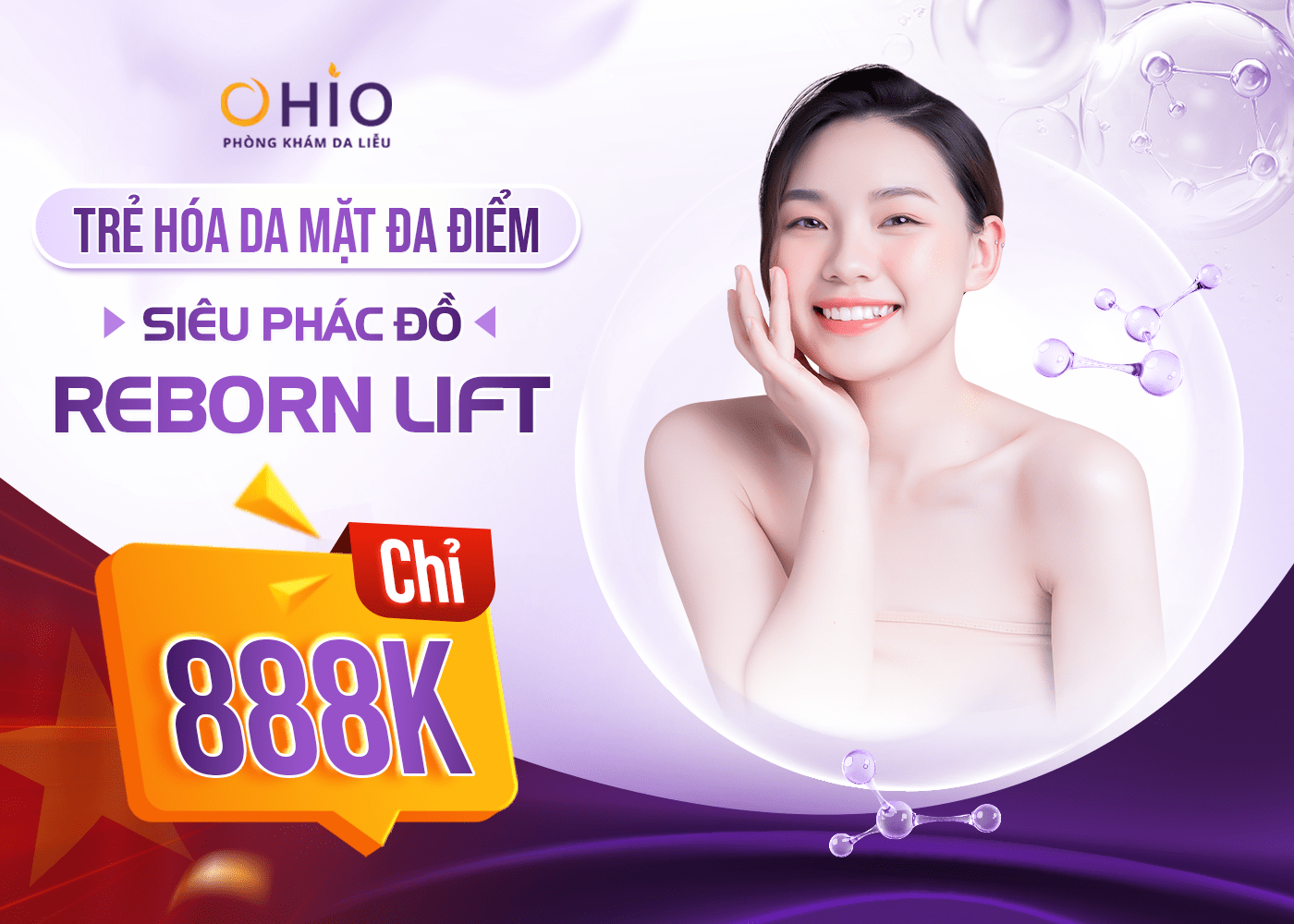 Giải phóng nhan sắc - Đón mừng Đại lễ - Ưu đãi 65% chi phí - Phòng khám da liễu OHIO Phòng khám OHIO