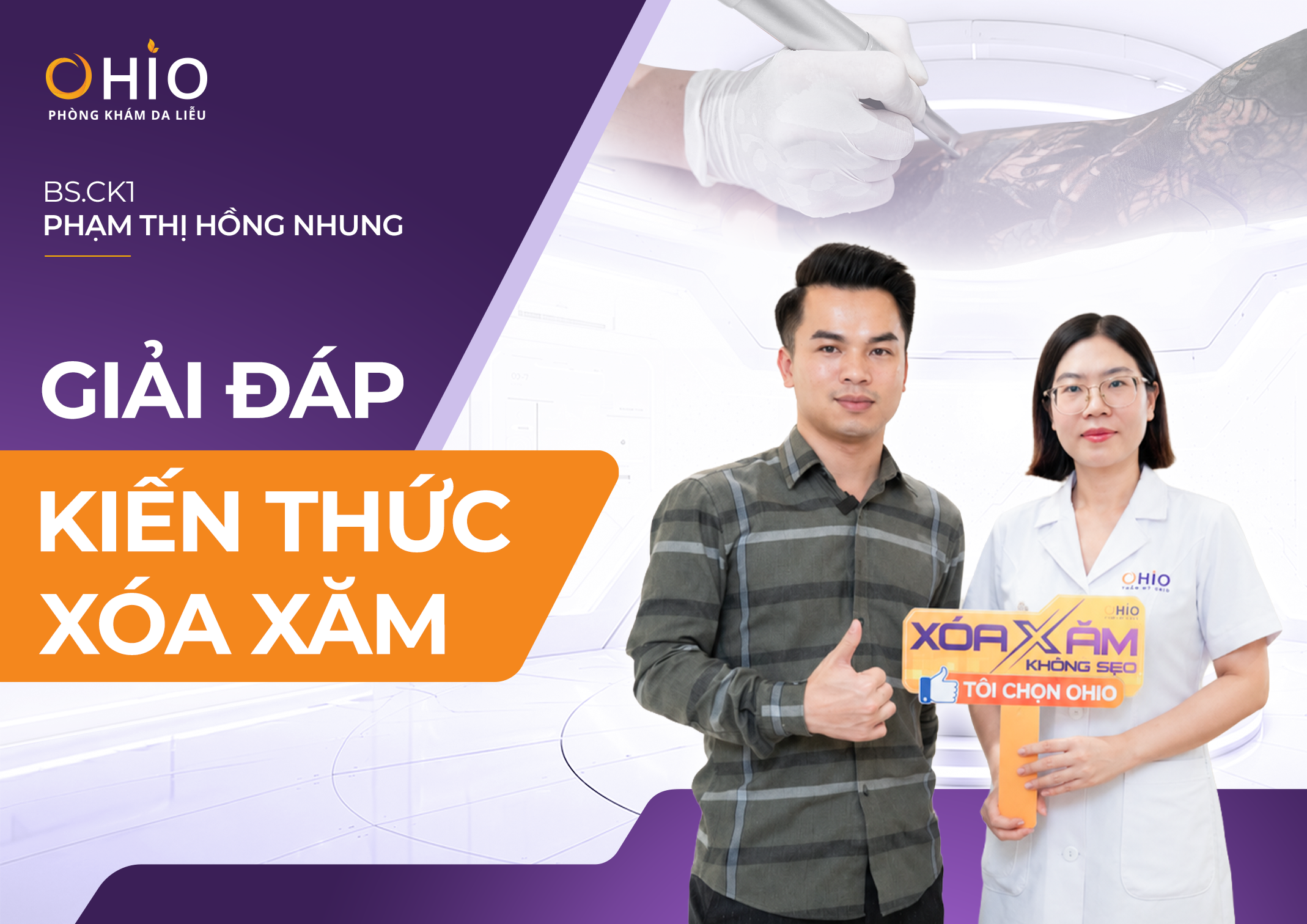 Xoá xăm có đau không? có để lại sẹo không? BS.CK1 chuyên ngành Da liễu giải đáp - Phòng khám da liễu OHIO Xoá xăm có đau không? có để lại sẹo không? BS.CK1 chuyên ngành Da liễu giải đáp