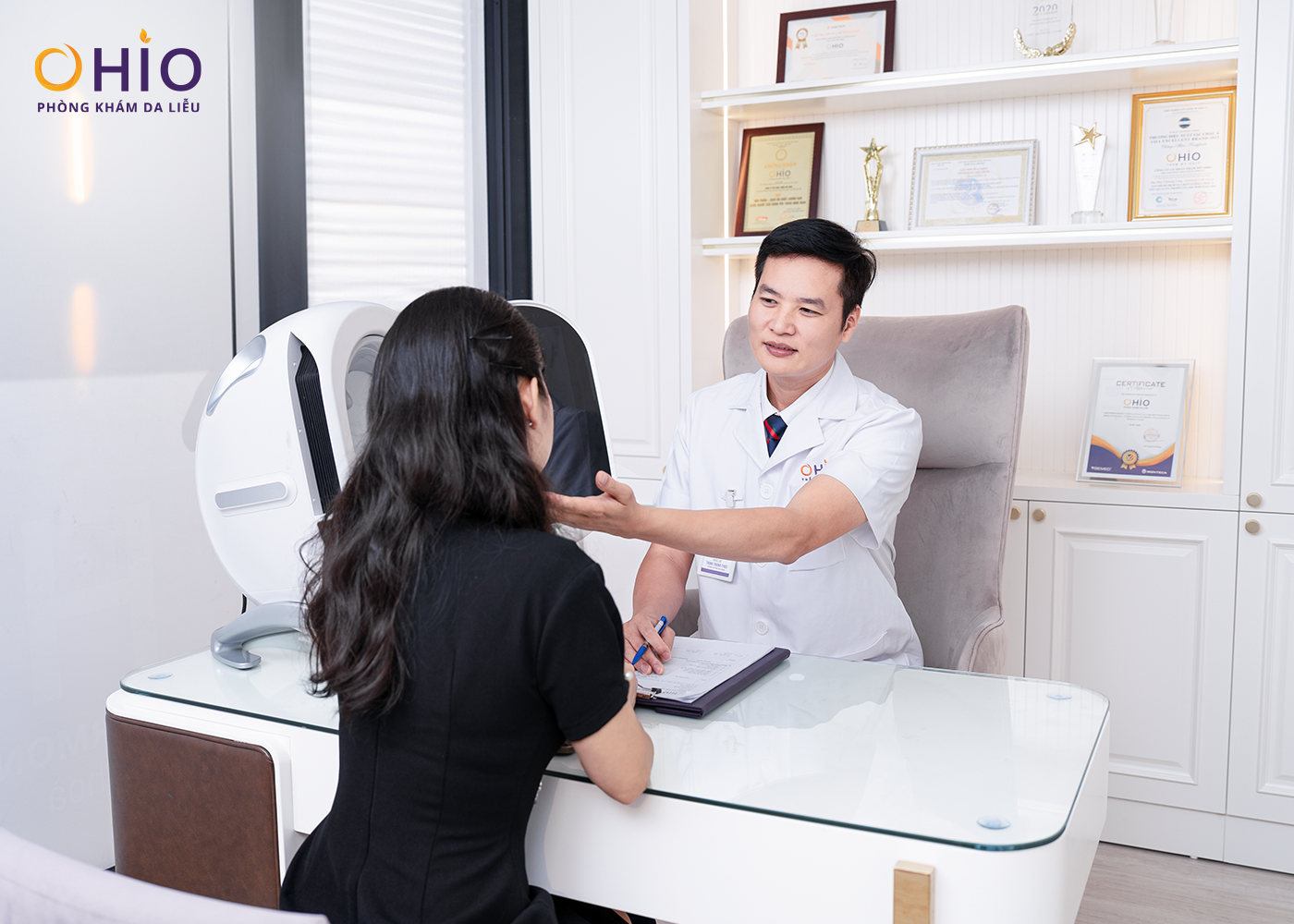 Điều trị giãn mao mạch mặt - Phòng khám da liễu OHIO Điều trị giãn mao mạch mặt