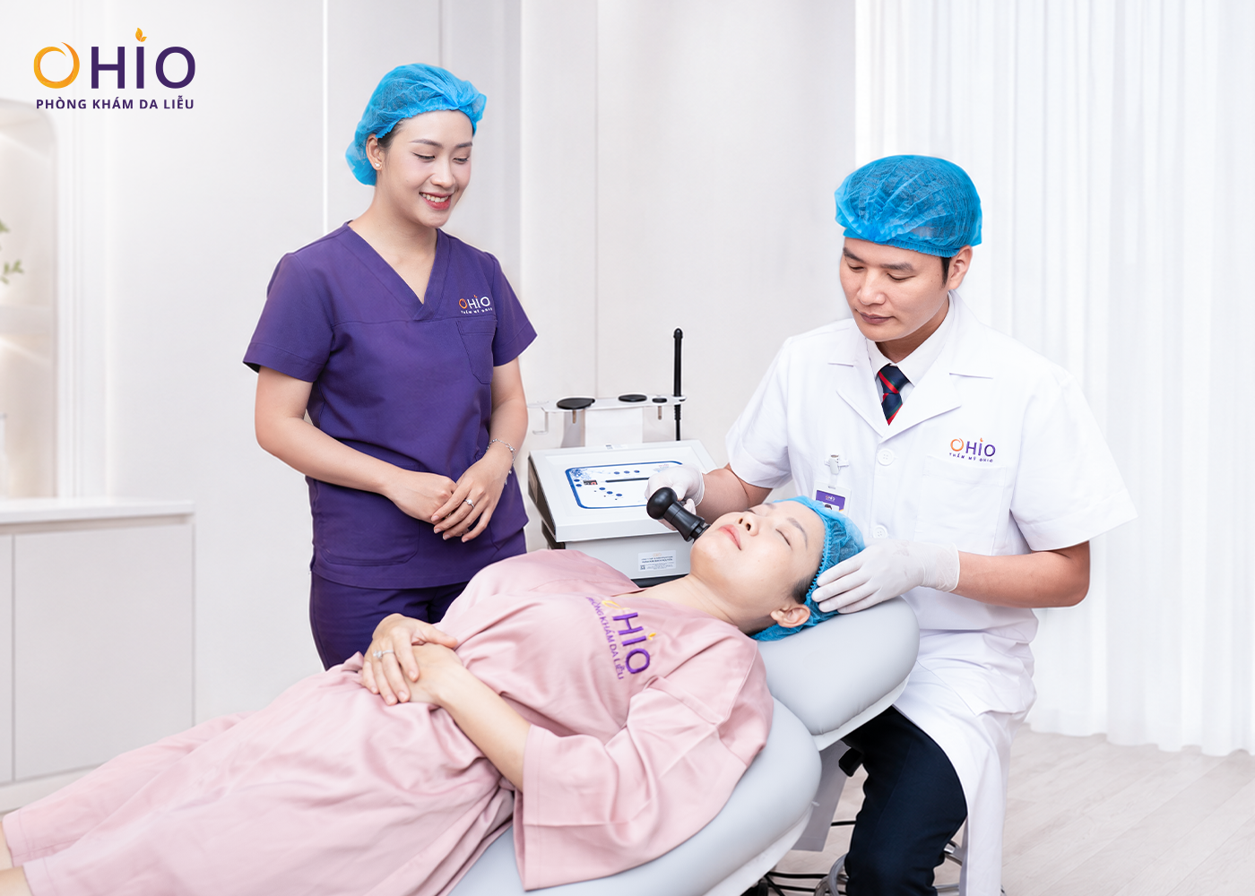 Điều trị giãn mao mạch mặt - Phòng khám da liễu OHIO Điều trị giãn mao mạch mặt